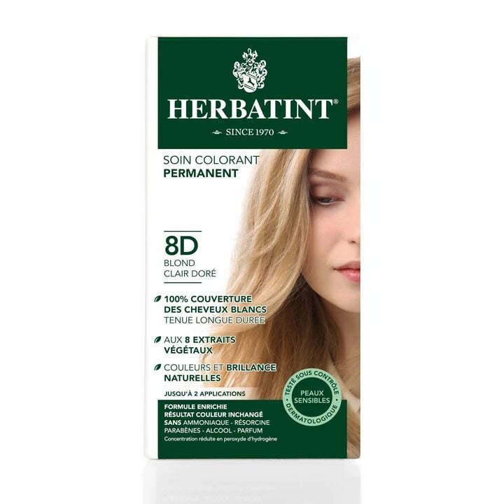 8D Light Golden Blonde - Açık Altın Sarı Bitkisel Saç Boyası
